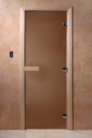Дверь "Банная ночь" (бронза матовая) 190х70, 8 мм, 3 петли, коробка осина