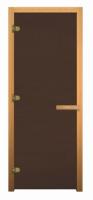 Дверь Бронза матовое 190*68, 6 мм, 2 петли, коробка осина